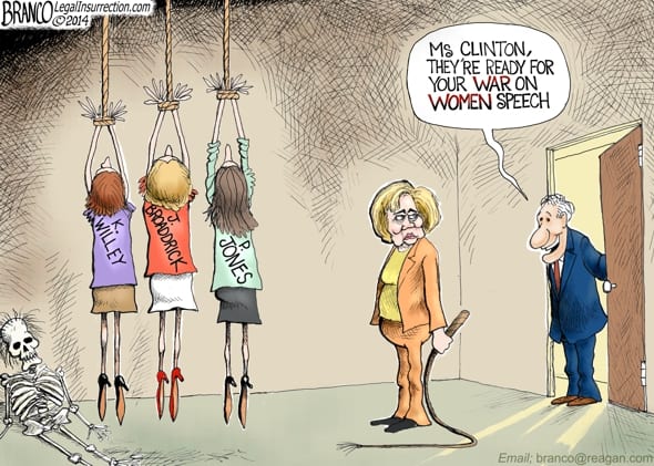 Hillary war on women cartoon